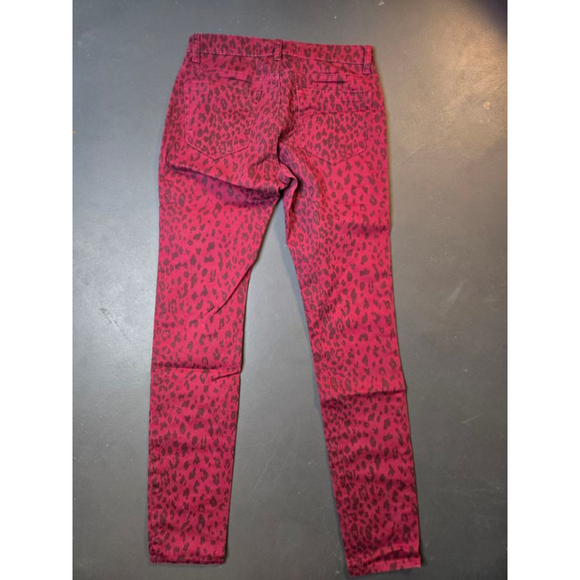 Women's HOT options Red Black Leopard Print Skinny Jeans Size 8 - Picture 5 of 8